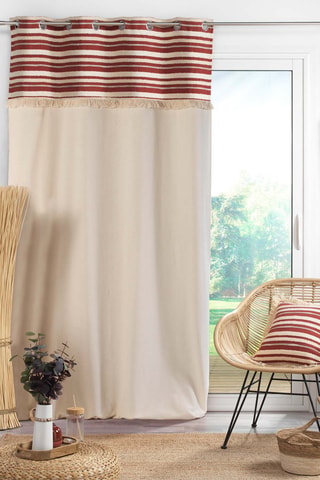 Rideau Atlas - Beige et terracotta - 140 x 240 cm