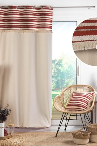 Rideau Atlas - Beige et terracotta - 140 x 240 cm