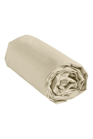 Drap-housse en coton 57 fils/cm² Linella - Ivoire