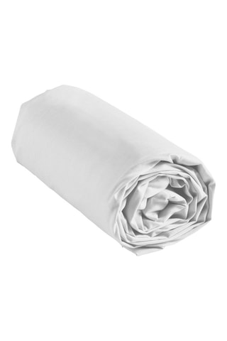 Drap-housse en coton 57 fils/cm² Linella - Blanc