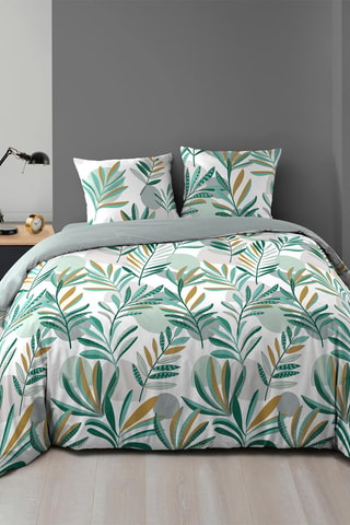 Conjunto de edredão Louna - Branco e verde