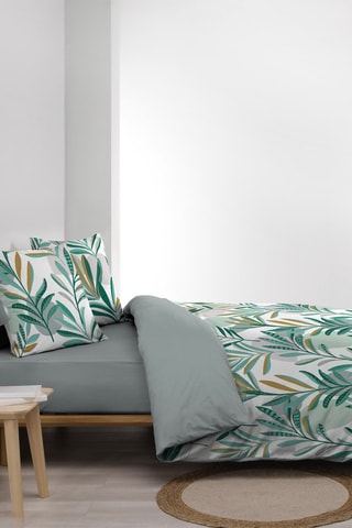 Conjunto de edredão Louna - Branco e verde