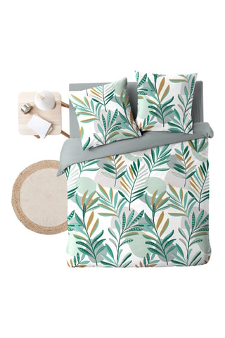Conjunto de edredão Louna - Branco e verde