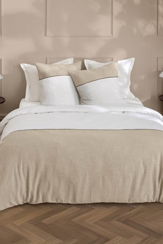Parure de couette en coton 57 fils/cm² Gabrielle - Naturel