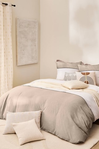 Parure de couette en coton 57 fils/cm² Gabrielle - Naturel