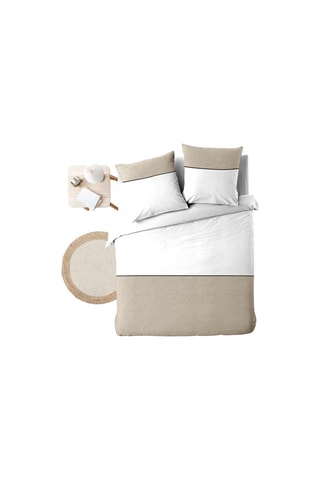 Parure de couette en coton 57 fils/cm² Gabrielle - Naturel