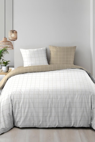 Parure de couette en coton 57 fils/cm² Cadria - Naturel et beige