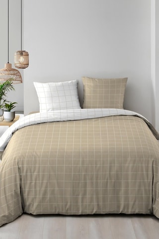 Parure de couette en coton 57 fils/cm² Cadria - Naturel et beige