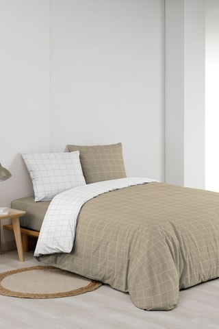 Parure de couette en coton 57 fils/cm² Cadria - Naturel et beige