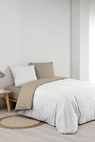Parure de couette en coton 57 fils/cm² Cadria - Naturel et beige