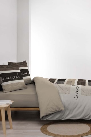 Conjunto de edredão de algodão 42 fios/cm² So Natural - Bege