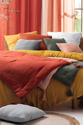 Conjunto de edredão de algodão 57 fios/cm² Angelia - Terracotta
