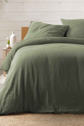 Conjunto de edredão de algodão 57 fios/cm² Angelia - Caqui
