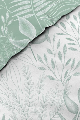 Parure de couette en coton 57 fils/cm² Cassia - Vert sauge et blanc