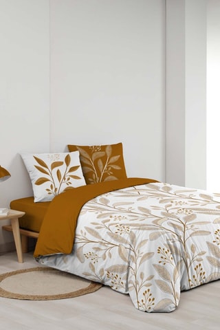 Conjunto de edredão em algodão 42 fios/cm² - Castanho