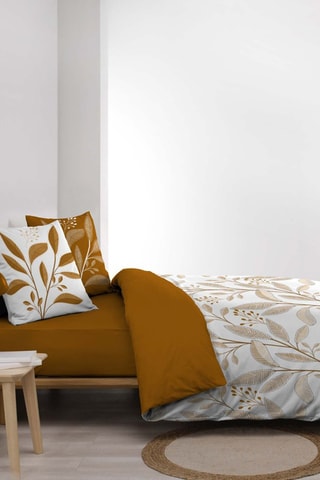 Conjunto de edredão em algodão 42 fios/cm² - Castanho
