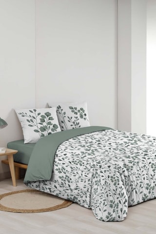 Parure de couette  en coton 57 fils/cm² - Sauge