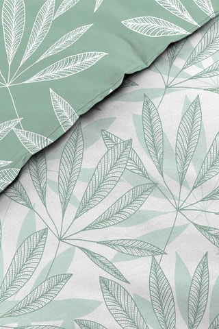 Conjunto de edredão em algodão 57 fios/cm² Malia - Verde-sálvia e branco