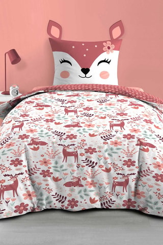 Parure de couette en coton 42 fils/cm²Bichette - Rose