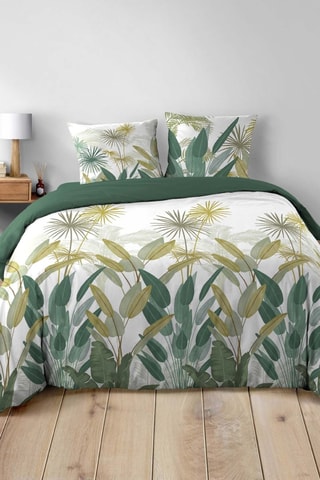 Conjunto de edredão em algodão 42 fios/cm² reversível Otika - Verde