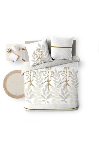 Parure de draps en coton 57 fils/cm² Raoni - Blanc et doré