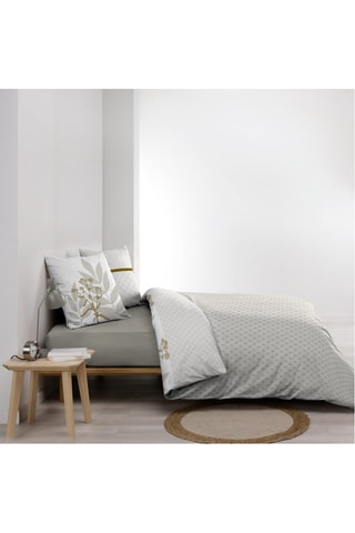 Parure de draps en coton 57 fils/cm² Raoni - Blanc et doré