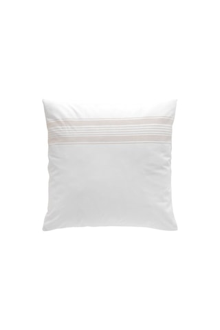 Parure de couette Opera 100 % Coton avec Fils Teints Brodés - Blanc et doré