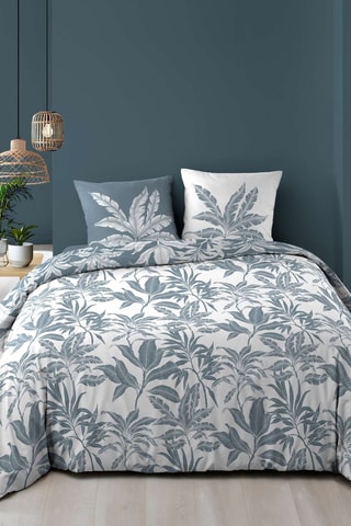 Conjunto de edredão reversível em algodão 57 fios/cm² Hera - Azul,