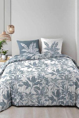 Conjunto de edredão reversível em algodão 57 fios/cm² Hera - Azul,