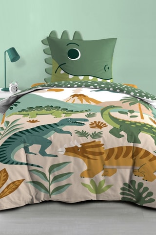 Parure de couette réversible en coton 42 fils/cm² Kidino - Vert foncé