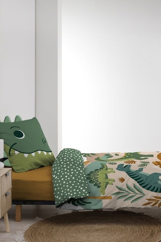 Parure de couette réversible en coton 42 fils/cm² Kidino - Vert foncé