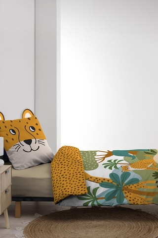 Parure de couette réversible en coton 42 fils/cm² Zanimo - Jaune