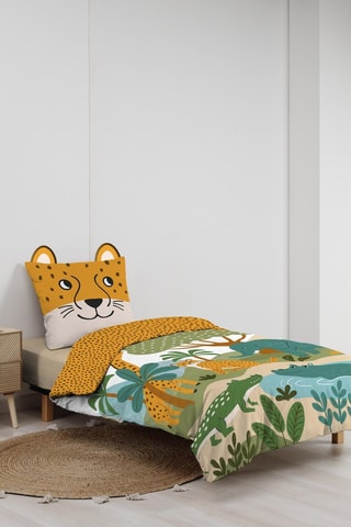 Parure de couette réversible en coton 42 fils/cm² Zanimo - Jaune