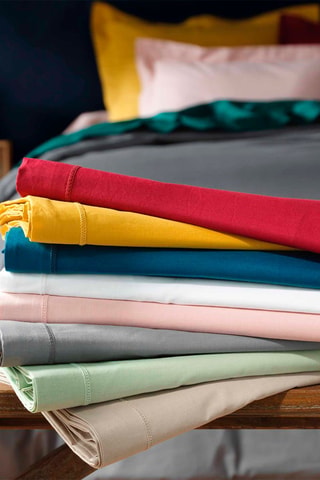 Drap plat en coton 57 fils/cm² Lina - Sable