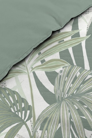 Parure de couette en coton 57 fils/cm² Nymea - Blanc et vert
