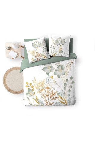 Conjunto de lençóis em algodão 42 fios/cm² Lolita - Branco e verde