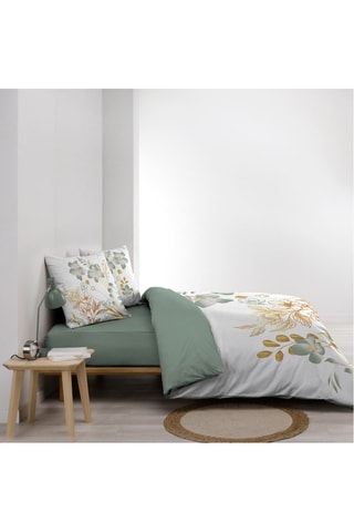 Conjunto de lençóis em algodão 42 fios/cm² Lolita - Branco e verde