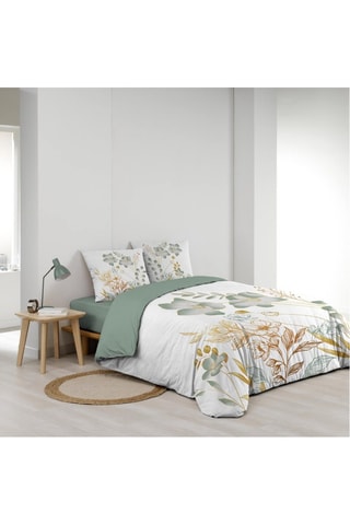 Conjunto de lençóis em algodão 42 fios/cm² Lolita - Branco e verde