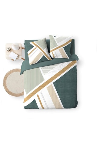 Parure de couette en coton 42 fils/cm² Zephyr - Gris, blanc et doré
