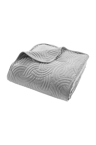 Couvre-lit et taies d'oreiller en velours Solange - Gris