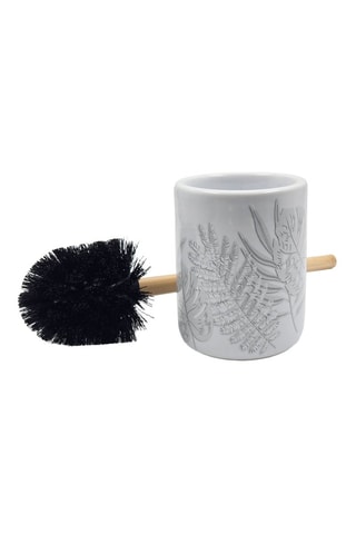 Brosse WC en céramique et bambou Amber - 10 x 36,5 cm