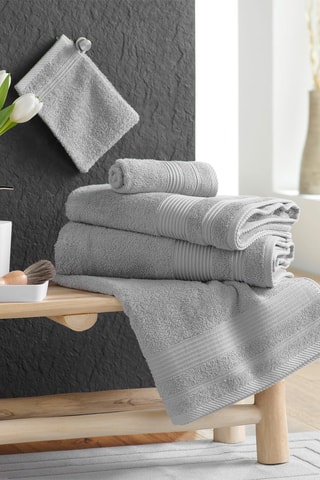 Serviette de toilette Tendresse - Gris perle - 50 x 90 cm