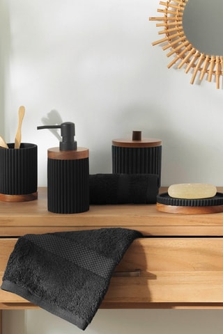 Brosse WC en acacia Niagara - Noir