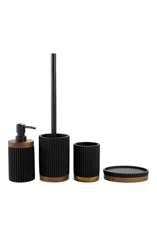Brosse WC en acacia Niagara - Noir