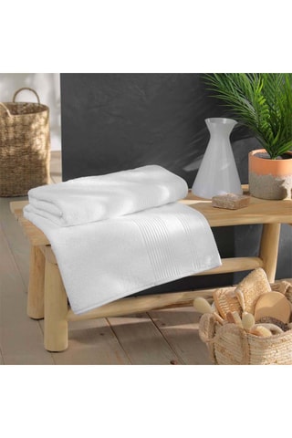 2 x Drap de bain Tendresse - Blanc - 90 x 150 cm