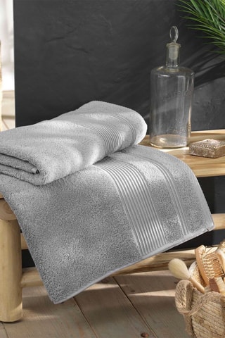 2 x Drap de bain Tendresse Gris perle - 90 x 150 cm