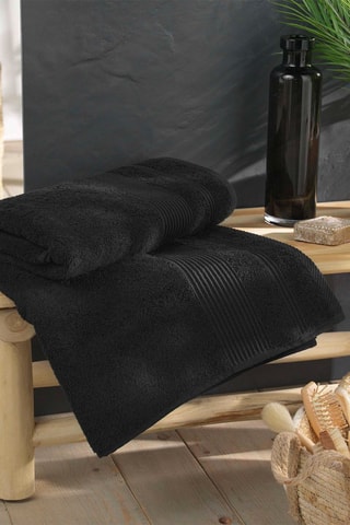 2 x Drap de bain Tendresse Noir - 90 x 150 cm