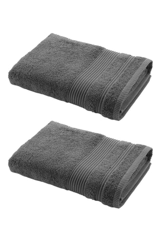 2 x Drap de douche Tendresse - Anthracite - 70 x 130 cm et 2 x Serviette de toilette Tendresse - Anthracite - 50 x 90 cm