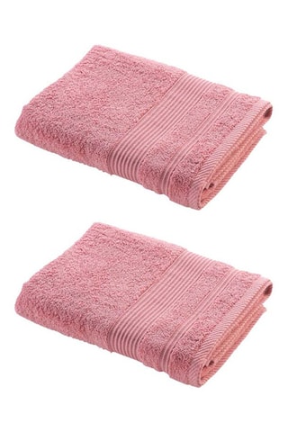 2 x Drap de douche Tendresse - Rose et 2 x Serviette de toilette Tendresse - Rose