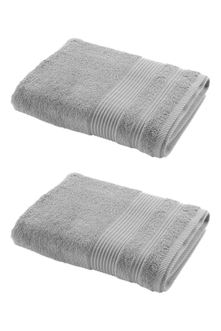 2 x Drap de douche Tendresse - Gris Perle - 70 x 130 cm et 2 x Serviette de toilette Tendresse - Gris perle - 50 x 90 cm